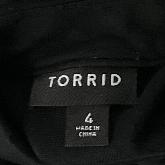 Torrid Dress Women Plus Sz 4 Black Pullover Short Sleeve‎ Stretch Relaxed Casual - Picture 3 of 13